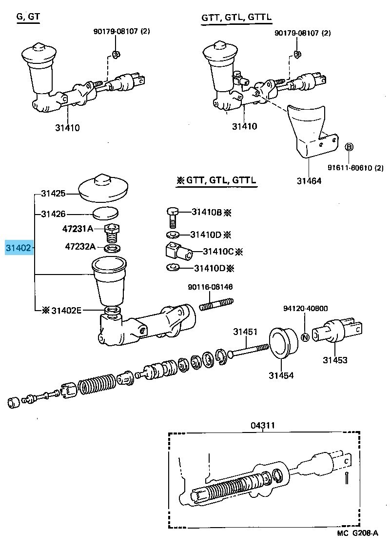TOYOTA SUPRA GA70 88-90 Genuine Clutch Master Cylinder Reservoir