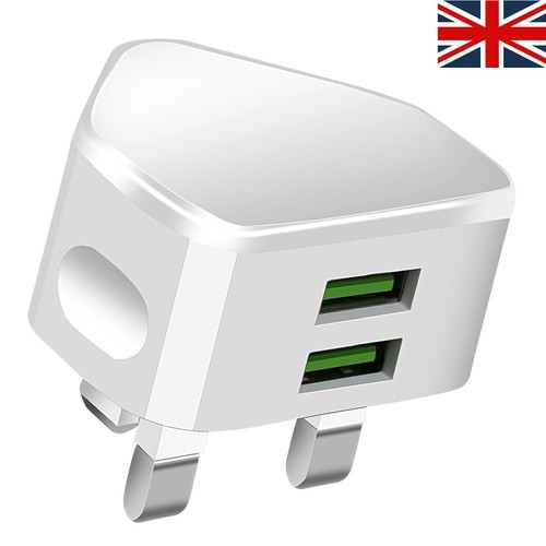 3 Pin Mains Wall USB Charging Plug Wall Charger Adapter for iPhone Samsung` - 第 3/20 張圖片