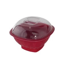 Nordic Ware Popcorn Popper Microwave Safe 16 Cup BPA Free Plastic Bowl Red
