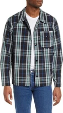 NEW A.P.C. Men’s Alfred Plaid Shirt Jacket - Blue / Multicolor - XL