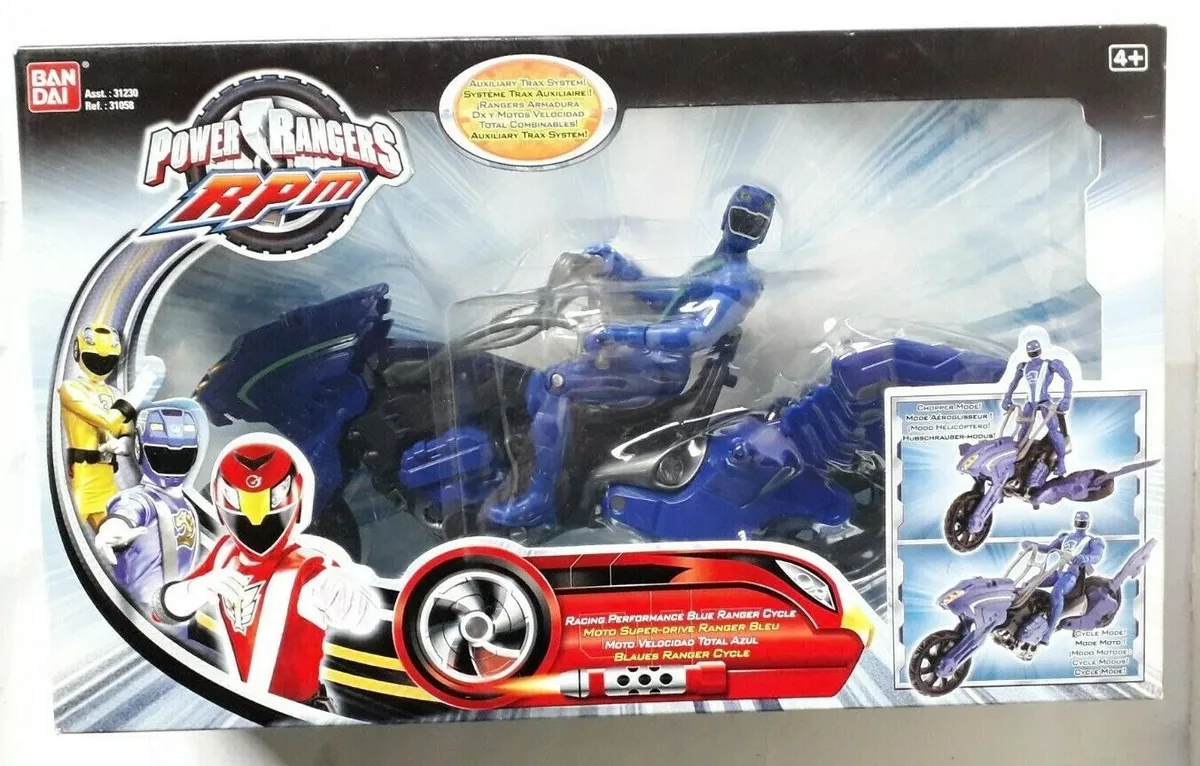 POWER RANGERS RPM - MOTO SUPER DRIVE RANGER BLEU - BANDAI