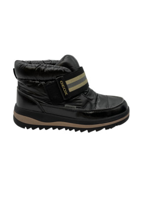 Geox Black Adelhide Touch Gold Strap Boots Womens UK 4
