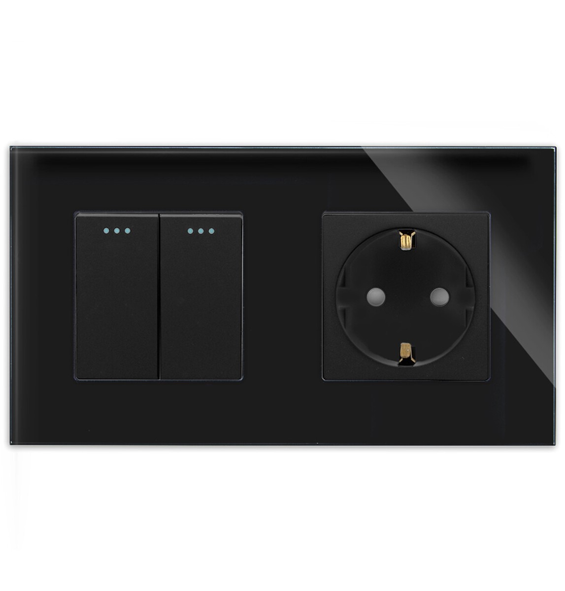 Frutti Steckdosen & Schalter – Kompatibel Mit Bticino Living Light, Farbe Schwarz, 2 Stück