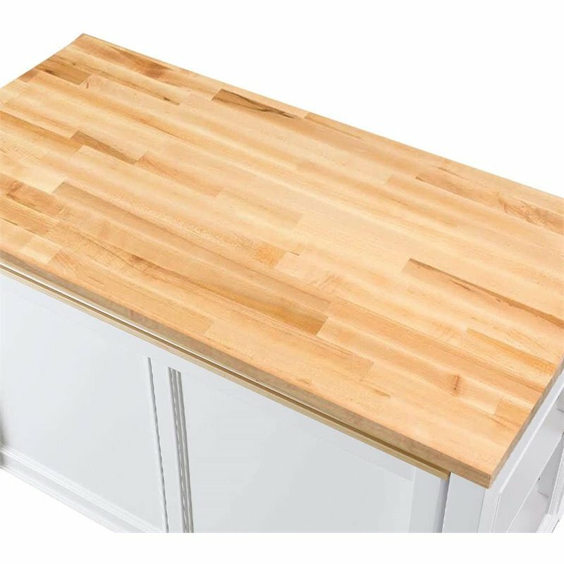 Design Element Group Medley 54" Kitchen Island with Slide Out Table in