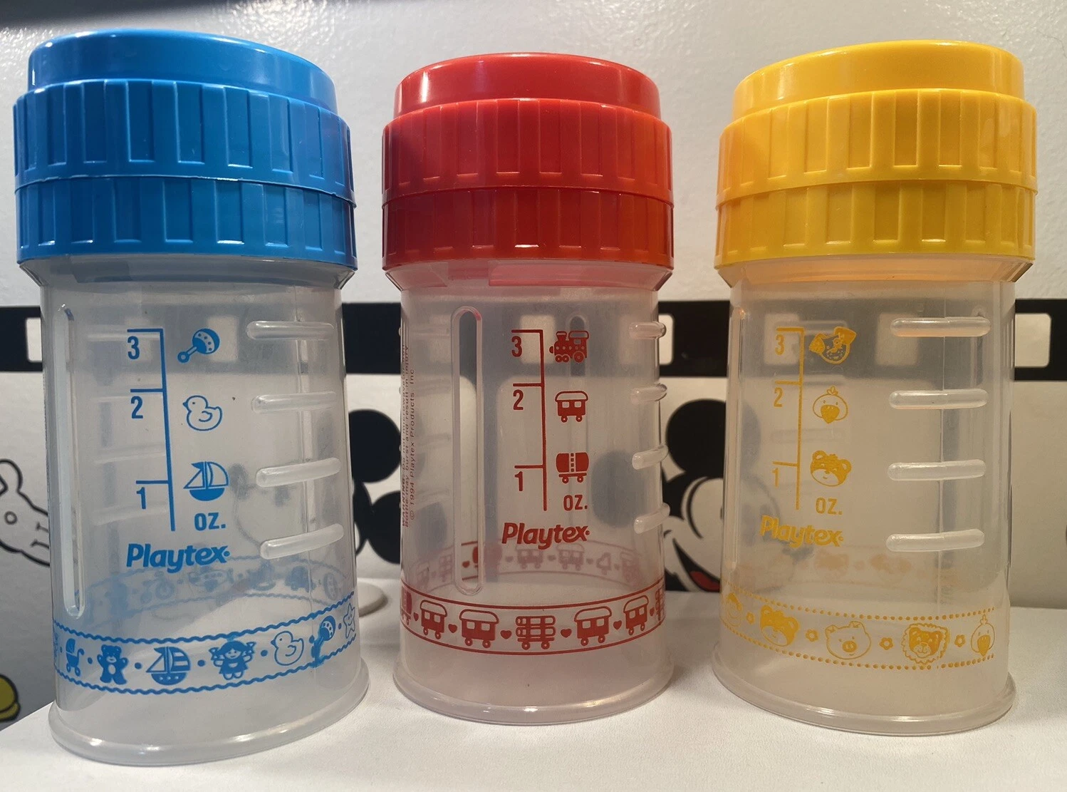 3 Vintage PLAYTEX ORIGINAL Drop-In NURSER Bottle Holders 4oz NoNipples🧸verynice