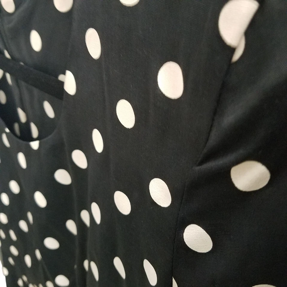 Vestido manga corta a lunares blanco negro talla 3/4 My Michelle para mujer Foto 4 de 4