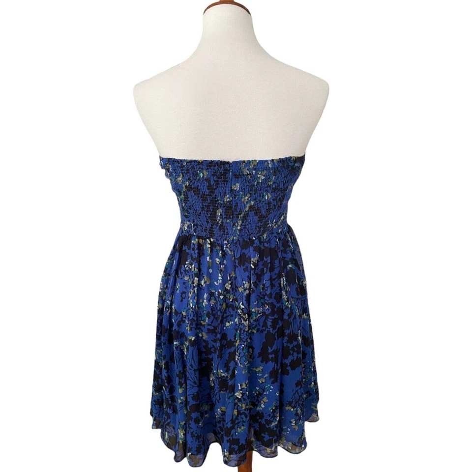 Vestido MM Couture Azul Negro Sin Tirantes Cóctel Calce Ajustado y Acampanado Para Mujer Mediano Foto 4 de 4