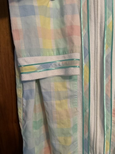 National House Dress MEDIUM Rainbow Checked 3/4 Sleeve Pockets Zip MuuMuu - Picture 4 of 7