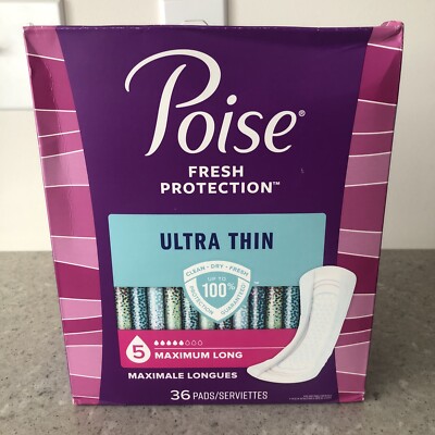 Poise Ultra Thin Pad, Maximum Long, Fresh Protection, 36 count