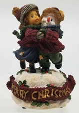 Vanmark Sweet Cakes Music Box Figurines Frosty the Snowman Merry Christmas 