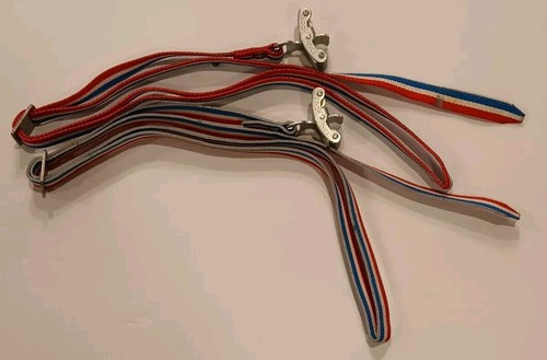 Look Nevada Red White & Blue Made In France Vintage Ski Leash Set (2)