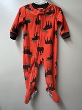 Carter's Fleece Moose Zip Footie Pajamas 12M