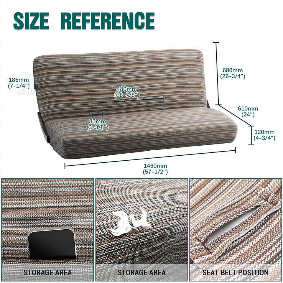 Manta de sillín de banco para camioneta Chevrolet C10 C20 cubiertas de asiento completas de una pieza Foto 2 de 4