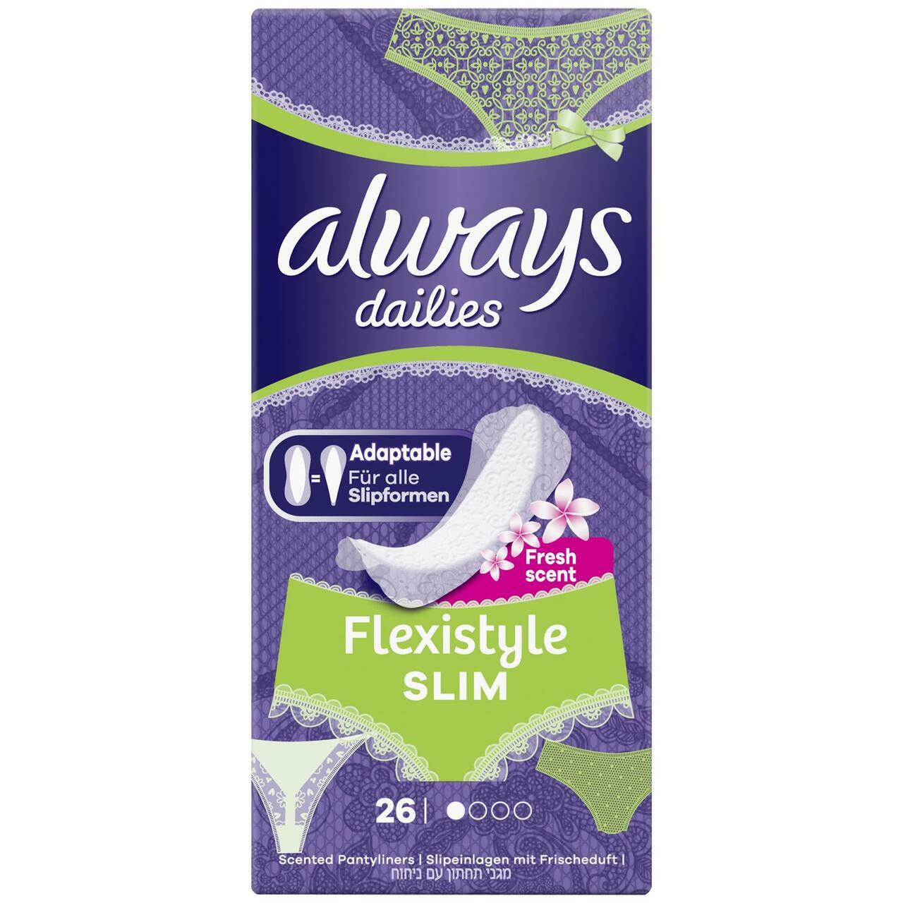 ALWAYS DAILIES FLEXISTYLE SLIM 26 PANTY LINERS 8001090940551 eBay