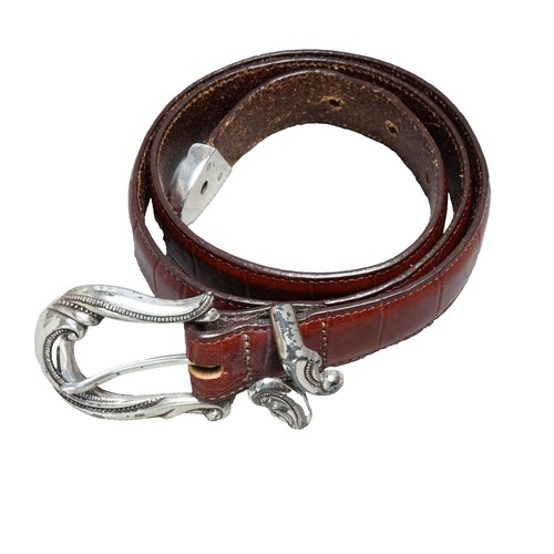 Vintage Brown Coldwater Creek Leather Belt with Silver Buckle Silver Creek Leather Belt - Etsy main image 4