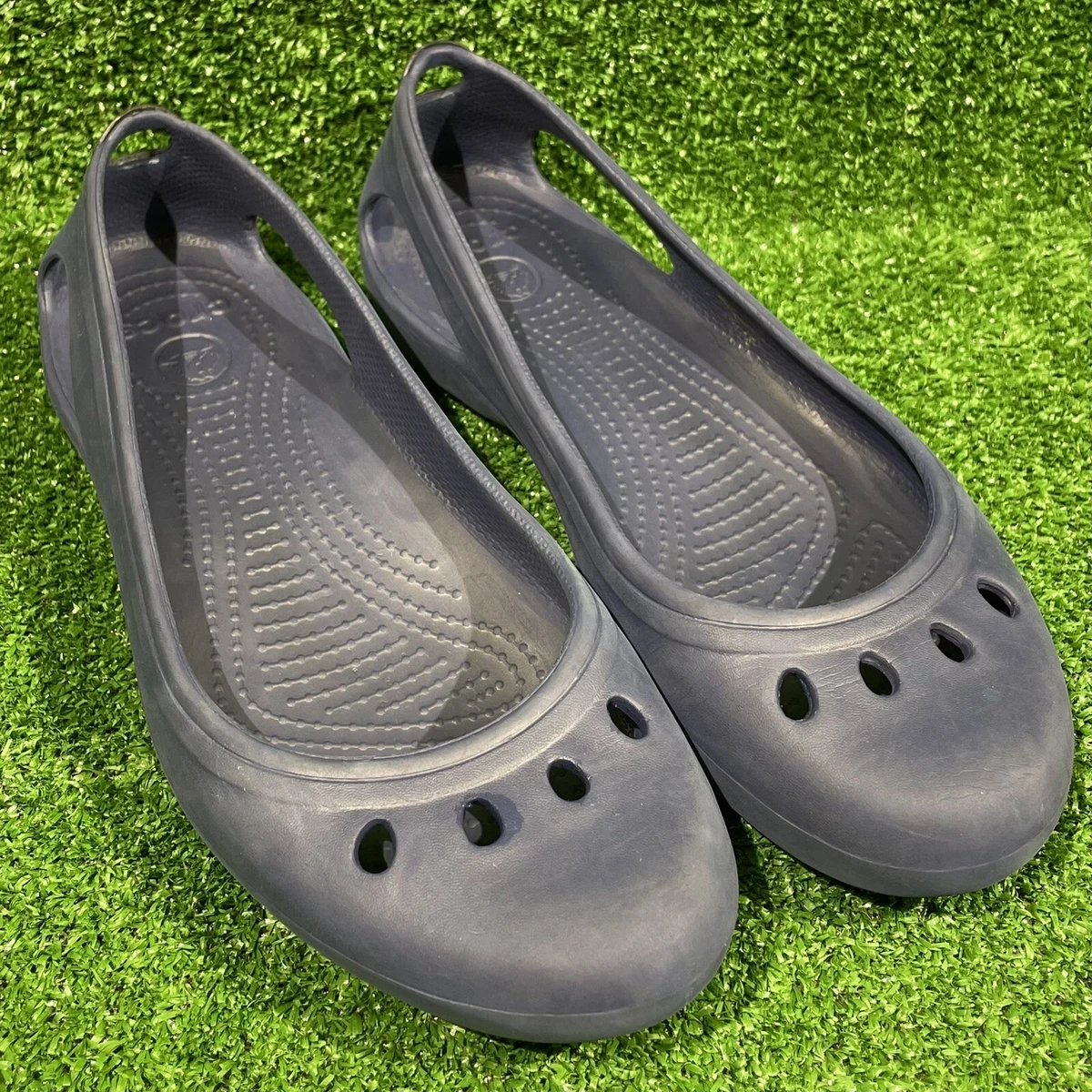 Ambassadør overtro cement Crocs Kadee Navy Ballet Flats Slides Slip On Shoes Womens Size 10 | eBay