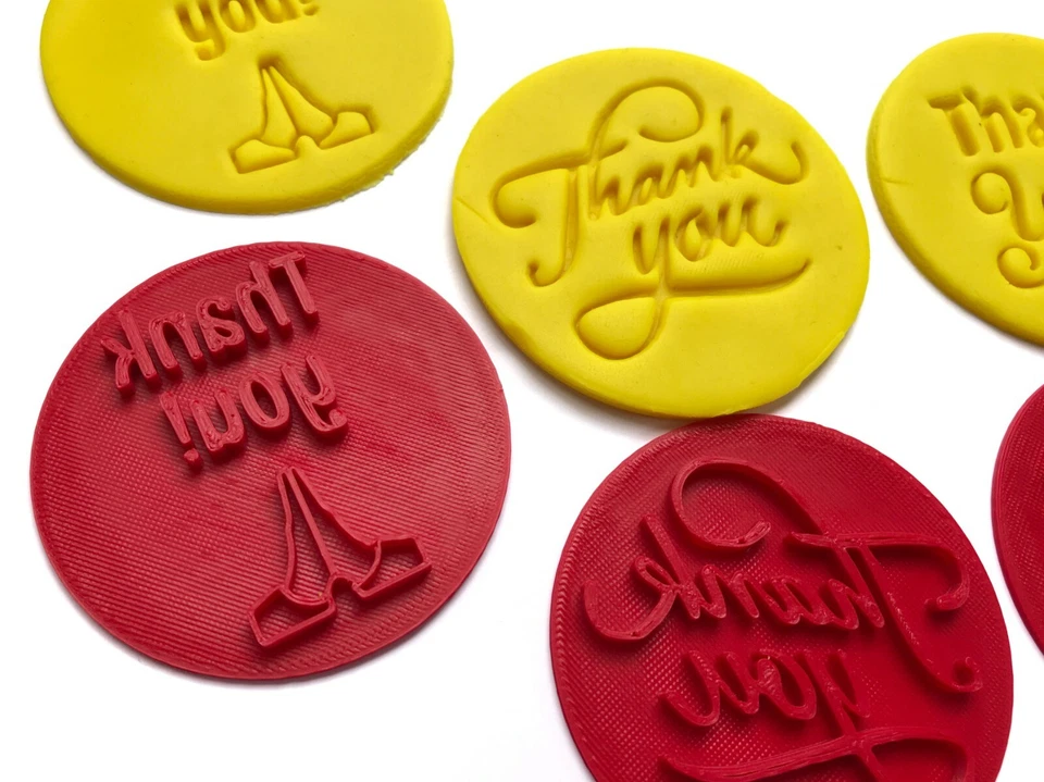 Elegante sello de galletas de agradecimiento fondant estampado decoración de pasteles familia de maestros Foto 3 de 4