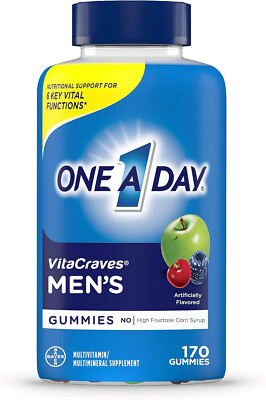 Mens One A Day VitaCraves Multivitamin Gummies 170ct  Exp 7/2026  Free Shipping
