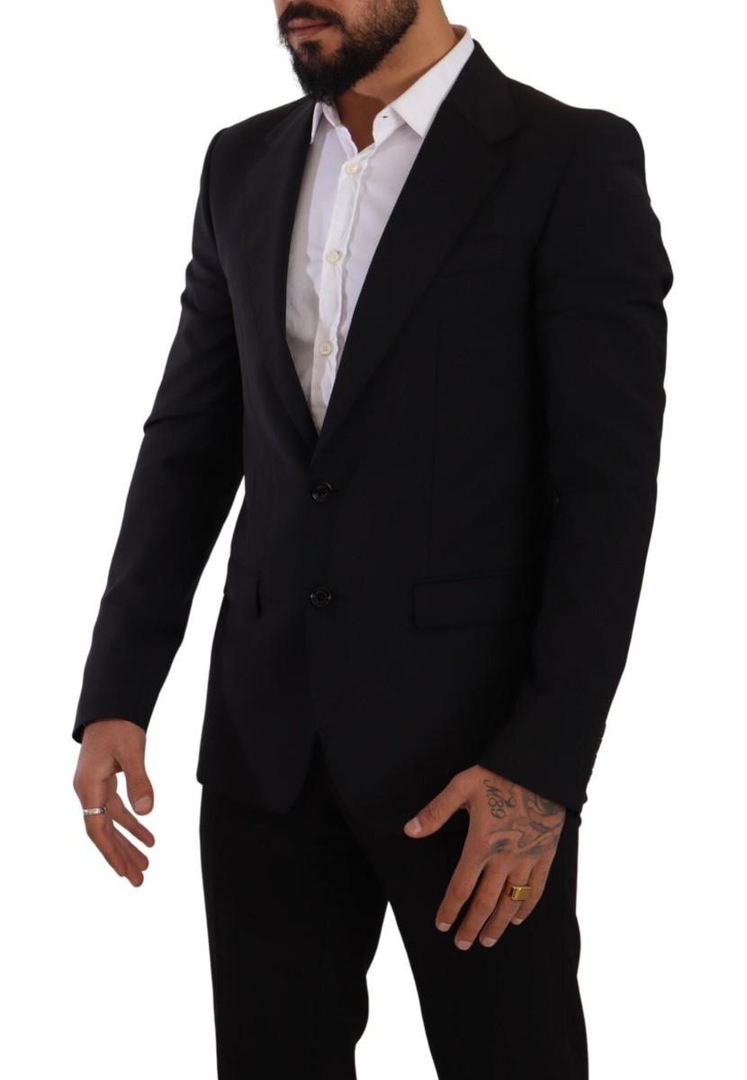 DOLCE & GABBANA Blazer MARTINI Black Slim Fit Vest 2 Button IT48