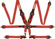 Racequip Fia 6 Point Camlock Harness Premium Aluminum Set - Red - FHR Shoulders