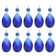 Teardrop Crystal Chandelier, 10 Pack 60mm Length Prisms Part Dark Blue