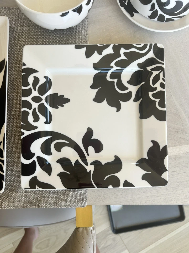 Juego de vajilla platos, tazas, cuencos, juego de té y soporte para pasteles platos de vidrio Foto 3 de 4