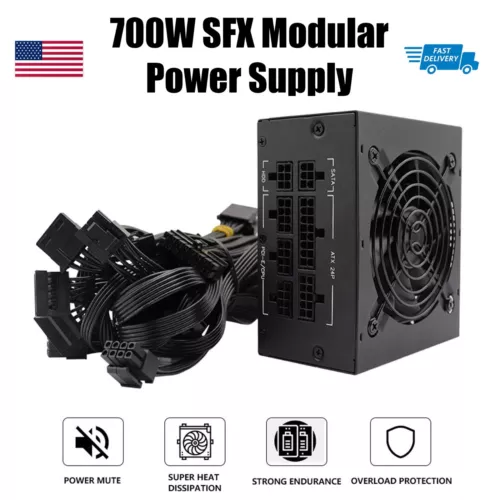 SFX Fully Modular 500W 700W Mini Desktop PC Power Supply PSU Black