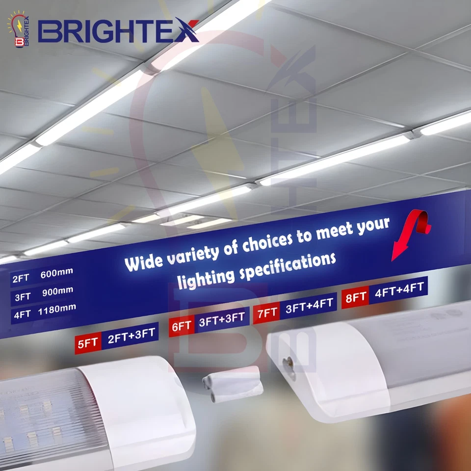 BRIGHTEX led batten light linkable tube lights connectable Strip Twin 2FT 3FT 4FT 5FT 6FT