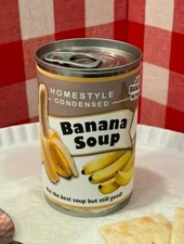 2x Funny Banana Soup Can Labels - Joke Gag - Kitchen Decor Birthday Party GIFT