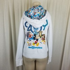 Disney Parks 2019 Embroidered Hoodie Zip Up Sweatshirt Sweater Jacket Womens S