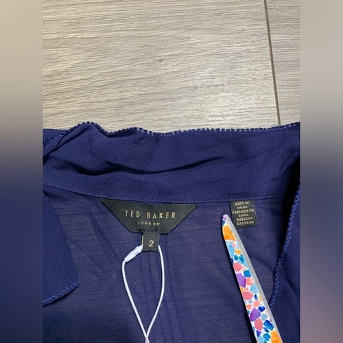 Ted Baker Faithiy asymmetrisches Midirockkleid mit Rüschen dunkelmarine Damengröße Ted 2 - Bild 9 von 11