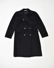 Nina Ricci Womens Double Breasted Coat Uk 12 Medium Black Wool Eu01