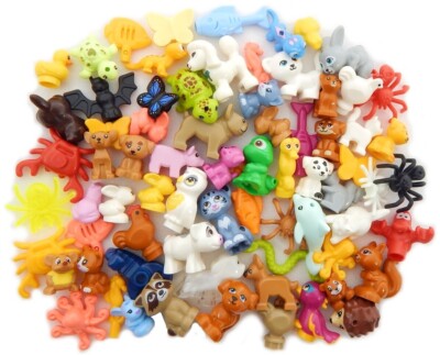 5 NEW MYSTERY LEGO SMALL ANIMAL LOT random dog cat bird turtle crab spider frog
