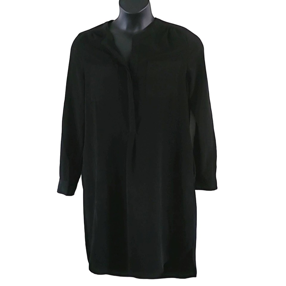 Attention Women's Collard Shirt Dress Black Size Large eBay