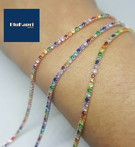 Bracciale Uomo MABINA Tennis Club 533700-M In Argento E Cristalli B E Marroni 8059793162770