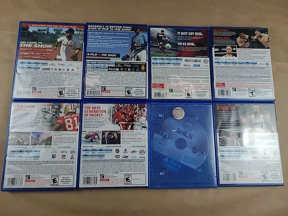 Lot Of 8 PS4 Sports Games EA Madden 15 NHL 15 16 NBA Live MLB The Show FIFA UFC - Image 2 of 4