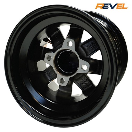 Set of 4, RHOX 10" Vegas Orange & Black Golf Cart Wheels, 10x7, ET-25 - Picture 5 of 5