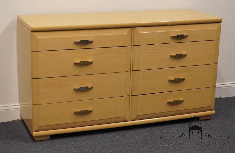 MENGEL FURNITURE Bleached Oak Mid Century Modern MCM 56" Double Dresser - Изображение 2 из 4