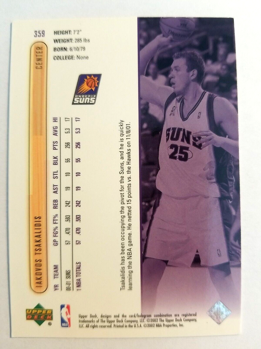 IAKOVOS TSAKALIDIS PHOENIX SUNS 2002 #359 AUTOGRAPHED BASKETBALL