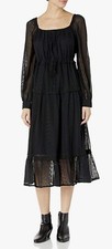 ASTR the label Women's Padma Square Neck Long Sleeve Tiered Midi Dress