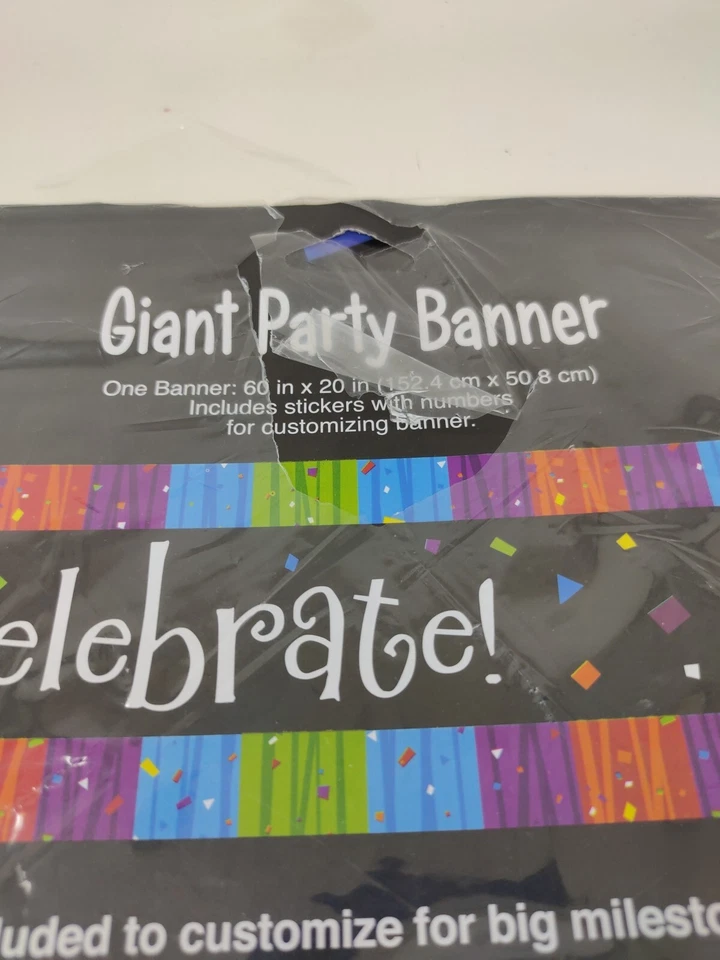 Giant Party Banner with Stickers and Numbers Milestone Celebrations Customizable - Image 2 of 4