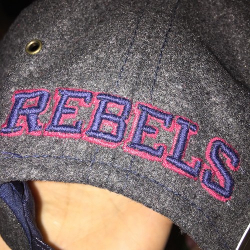 Ole Miss Rebels Hat strapback wool gray black premium embroidered cap Zephyr - Picture 9 of 11