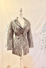 August silk Black & White Floral Jacquard Longline Blazer Woman Size 12
