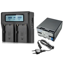 Set: Akku 4400mAh + Dual LCD Ladegerät für Sony PMW-160, PMW-200, PMW-260