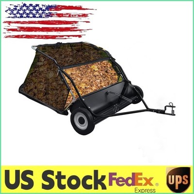  Tow Behind Lawn Sweeper 42'', Large Capacity Heavy Duty Leaf & Grass Collector