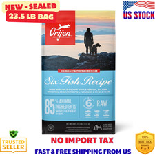 ORIJEN Grain Free Poultry Free High Protein Dry Dog Food Six Fish Recipe 23.5lb