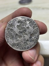 1814 Lima JP Peru 8 Reales Silver Coin Ferdinand VII Chopmarked