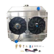 4 Row Radiator Shroud Fan For 1966-1979 Ford F100 F150 F250 F350 Bronco Pickup