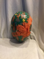 Sehr altes Füll Osterei Candy Container Pappe 14,5cm lang top erhalten OS44