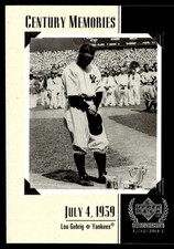 1999 Upper Deck Century Legends Lou Gehrig New York Yankees #124